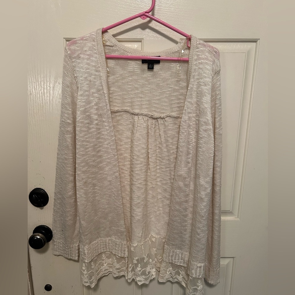 Beautiful Cream color sweater with lace